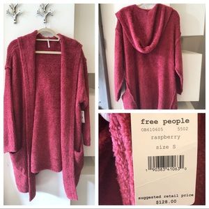 Free People Raspberry Cardigan